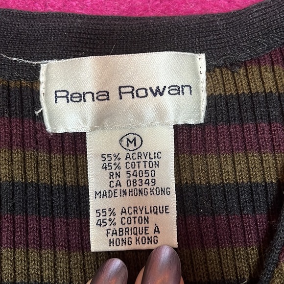 Vintage 90s Grunge Striped Button Down Cardigan Sweater - Picture 3 of 3